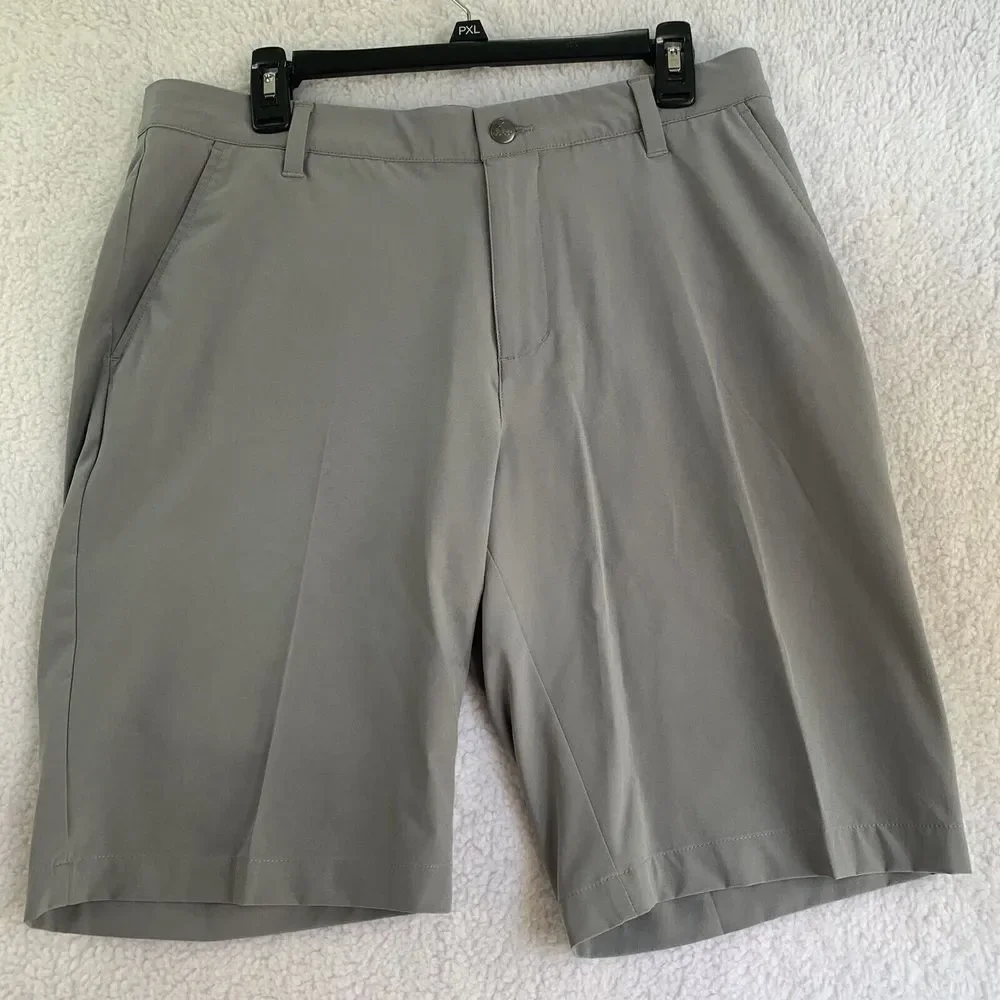 Adidas‎ Mens Golf Waist Band Shorts Gray Logo Back Style Ceo447 939011 Casual